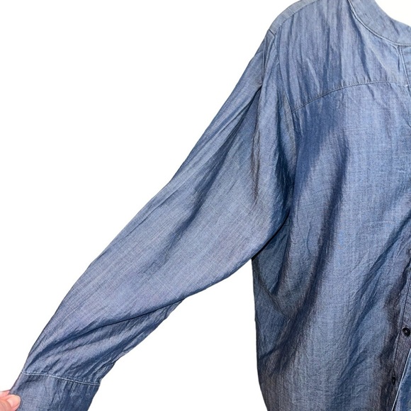 Liz Claiborne Woman Top Size 2X Blue Long Sleeve Button Up Relaxed Comfort - Picture 6 of 7